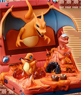 GBA SP Red ver. Charizard Family - Pokemon