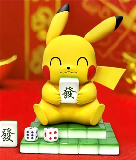 Pikachu playing Mahjong